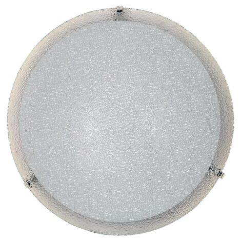 Plafoniera 1xE27 Ganci Cromo Vetro Lastra Bianco E-Energy Gaia