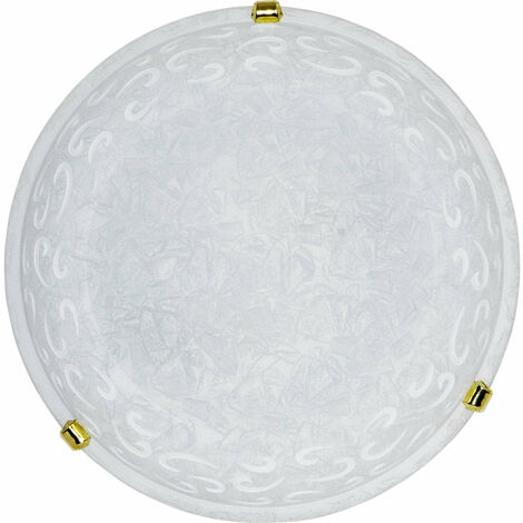 Plafoniera 2xE27 Ganci Oro Vetro Screpolato Bianco E-Energy Asia