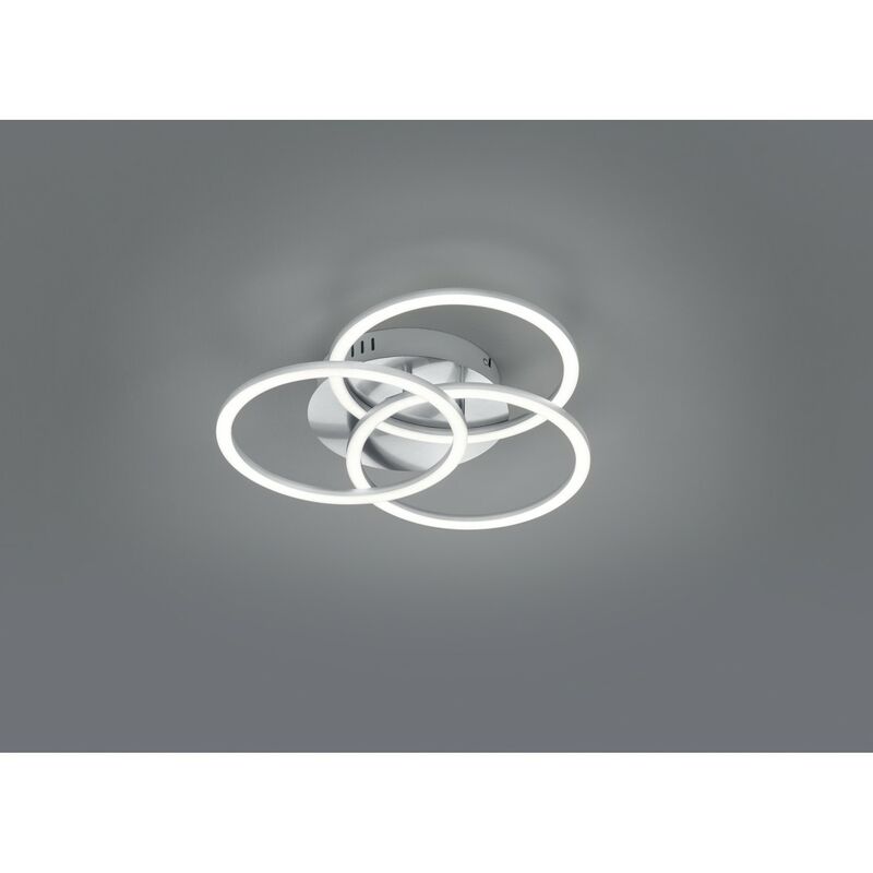 Image of Iperbriko - Plafoniera 3 Anelli Orientabili Led Dimmer Circle Nichel Trio Lighting
