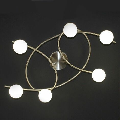 Plafoniera 6 luci LOTTO nickel satinato CR 001-2195-6-053