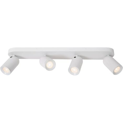 Plafoniera a barra bianca 4 spot orientabili GU10 Lucide