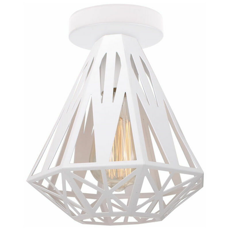 Plafoniera a gabbia a forma di diamante paralume