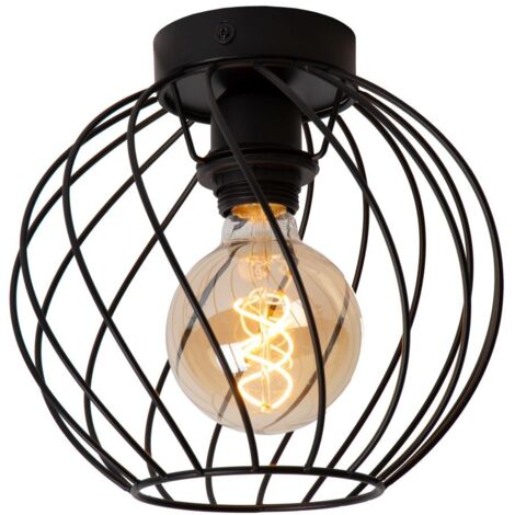 Plafoniera a gabbia nera 25cm Danza E27 40W Lucide
