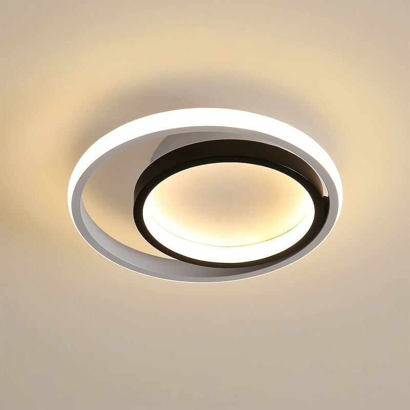 Image of COMELY Plafoniera LED Moderna Nero 28W, Lampada da Soffitto Rotonda Ø25cm in Acrilico per Camera da Letto, Cucina, Soggiorno, Corridoio, Balcone