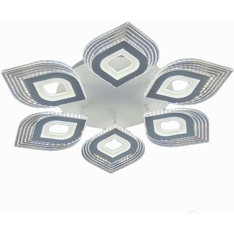 Image of Plafoniera a led 55 watt lampadario da soffitto a forma di fiore lampada decorativa moderna luce fredda 6500k