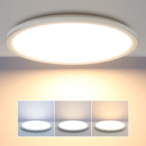 Plafoniera a LED con sensore di movimento - 18W, 1800 lumen, sensore a microonde, 3 temperature di colore (3000K/4500K/6000K) - Impermeabile IP44, design ultrasottile (22 cm di diametro) - adatta per 