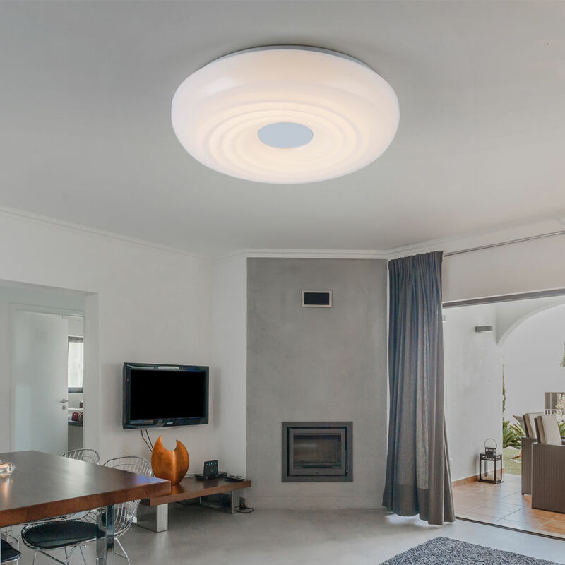 Image of Etc-shop - Plafoniera lampada da soffitto led rotonda bianca per sala da pranzo in bianco, metallo acrilico, 1x led 15W 1040lm 3000K bianco caldo,