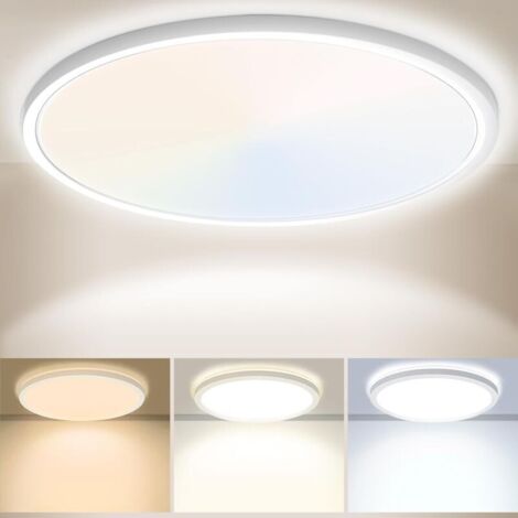 Plafoniera a LED da 30 cm, 24 W, 3200 lm, 6000 K, 4000 K, 3000 K, IP54, impermeabile, per bagno, plafoniera rotonda, plafoniera moderna per camera da letto, soggiorno, cucina, ufficio, balcone [Classe