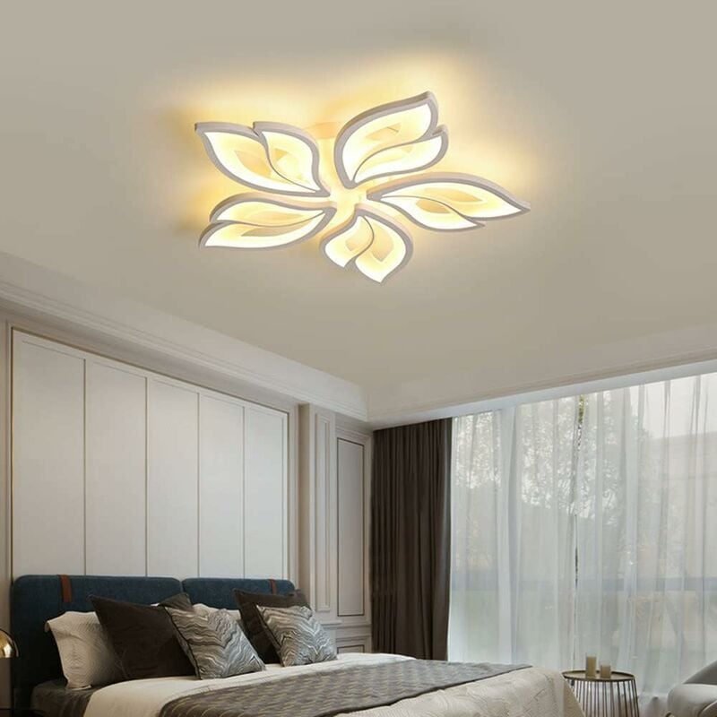Image of Comely - Plafoniera a led da 60 w, Lampada da soffitto moderna a forma di fiore creativa, Lampadario a soffitto per soggiorno, camera da letto,