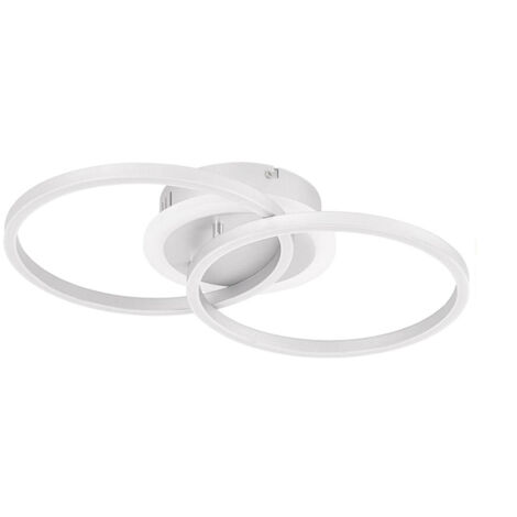 Plafoniera a led da soffitto a due cerchi 42 watt lampadario design moderna colore bianco