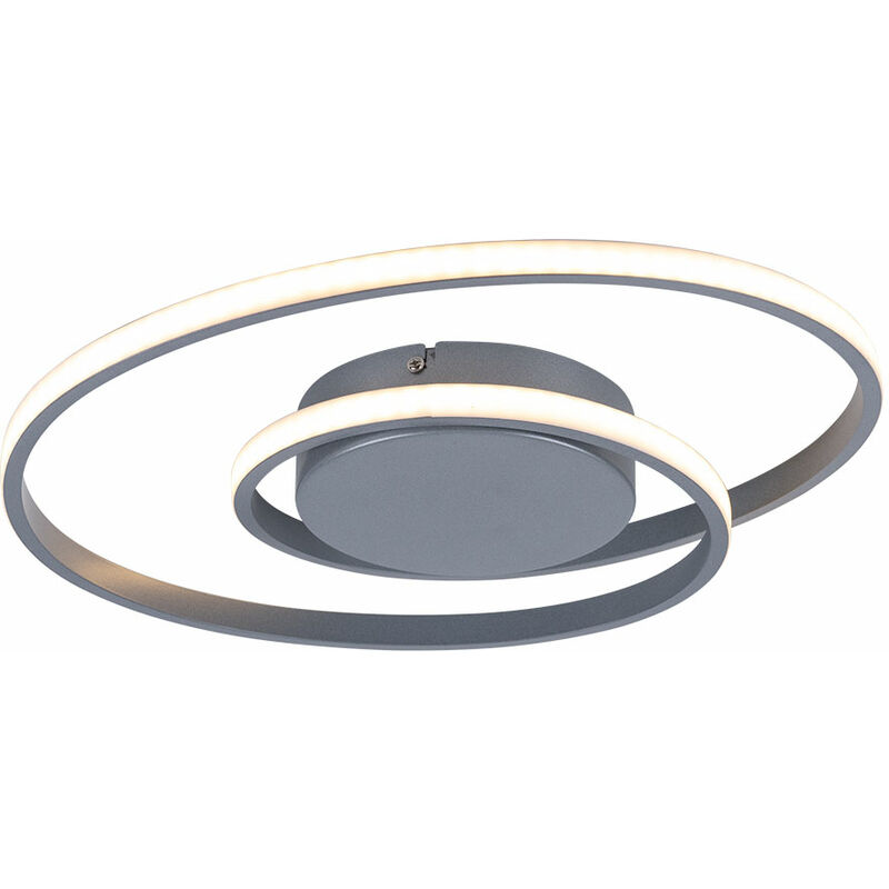Image of Plafoniera a led dimmerabile design ad anello soggiorno corridoio lampada titanio realtà luci R62911187