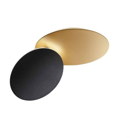 Plafoniera a led DRUM in metallo Oro Nero opaco 43W Perenz