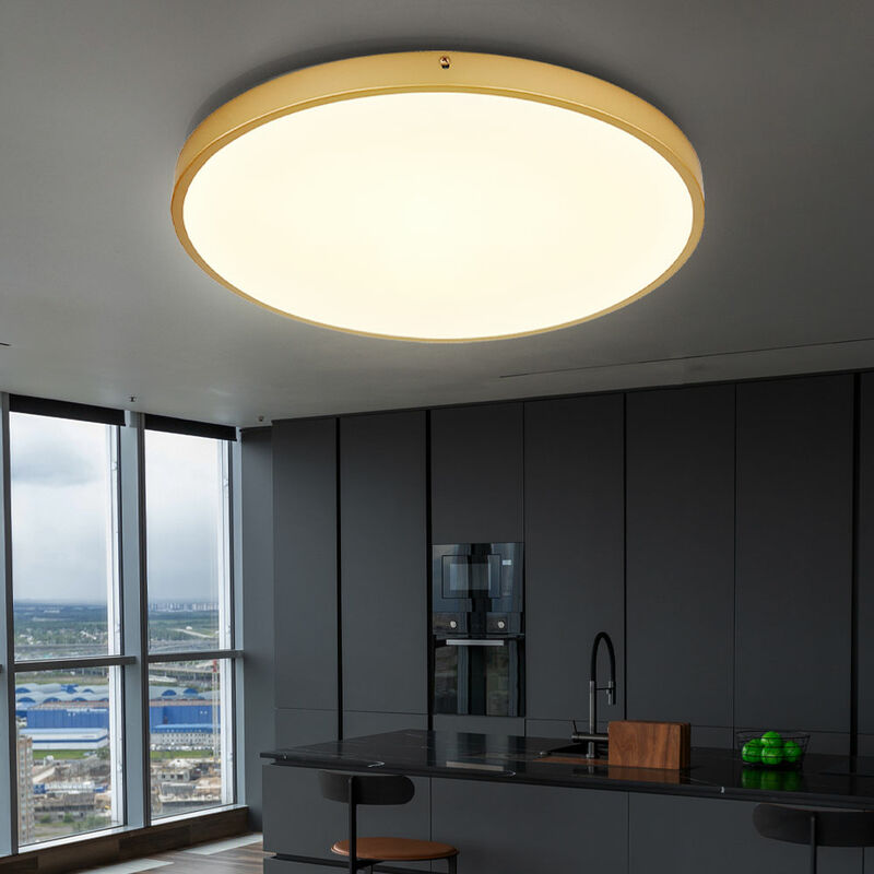 Image of Globo - Plafoniera a led lampada da soggiorno lampada da soffitto lampada da sala da pranzo lampada da corridoio, metallo plastica color ottone,