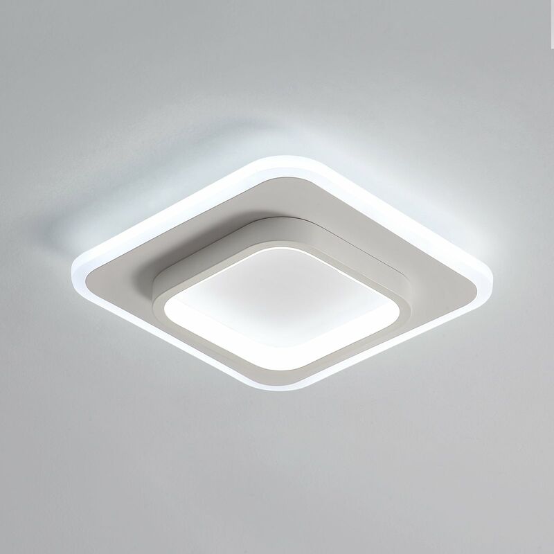 Image of Goeco - Plafoniera led Design moderno Bianco Freddo 6000K Quadrato Lampada a Soffitto Per soggiorno, camera da letto, sala da pranzo, ufficio Bianco
