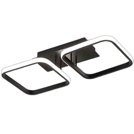 Plafoniera a LED moderna, ideale per illuminare soggiorno, cucina, sala da pranzo e camera da letto - quadrata nera, luce calda.