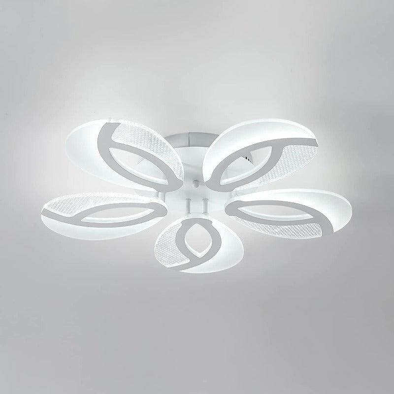 Image of Plafoniera a led, Moderna Lampada da soffitto 60W, 5 braccia Lampadario a forma di fiore creativa 6000K, per sala espositiva soggiorno e camera da