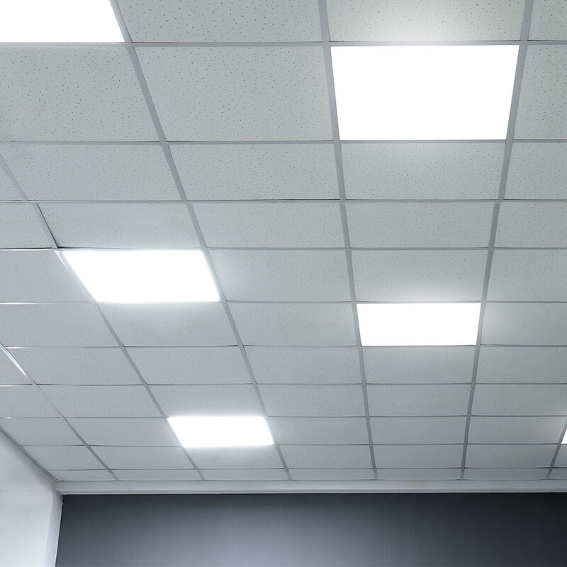Image of Plafoniera a LED pannello lampada da soffitto griglia luminosa ufficio quadrato, pannello da incasso, 45W 4830lm 4000K bianco neutro, 62x62 cm, set