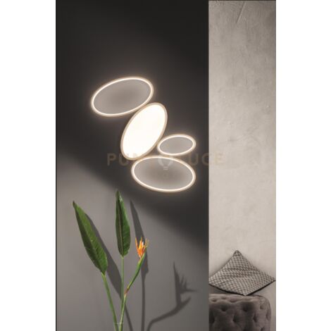PLAFONIERA A LED RICE GRANDE ORO 3000K 1700LM 34W DIMMERABILE 83X57CM