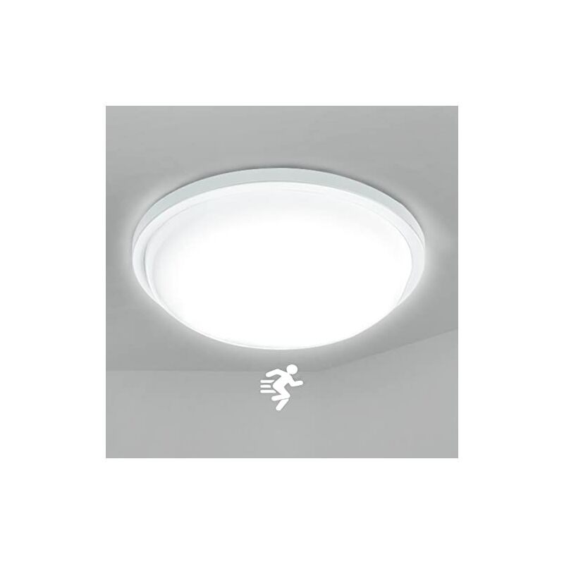 Image of Plafoniera LED da 15 W con rilevatore di movimento, plafoniera con sensore LED, luce per corridoio, moderna plafoniera rotonda con IP44 impermeabile