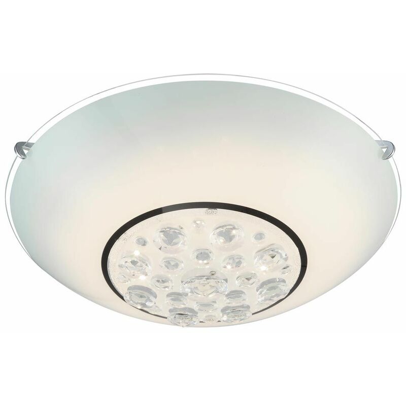 Image of Plafoniera LED soggiorno cucina luce vetro cristallo faretto trasparente sala da pranzo soggiorno, 1x LED 12 watt 960 lumen