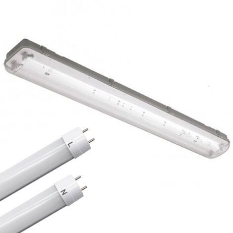 Plafoniera a tenuta stagna ip65 150cm 220v incluso di 2 tubi t8 50w P14-150-T8Luce Fredda 6400k