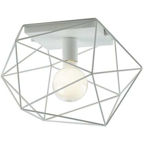 "Plafoniera ABRAXAS in metallo bianco 41x30x27cm."