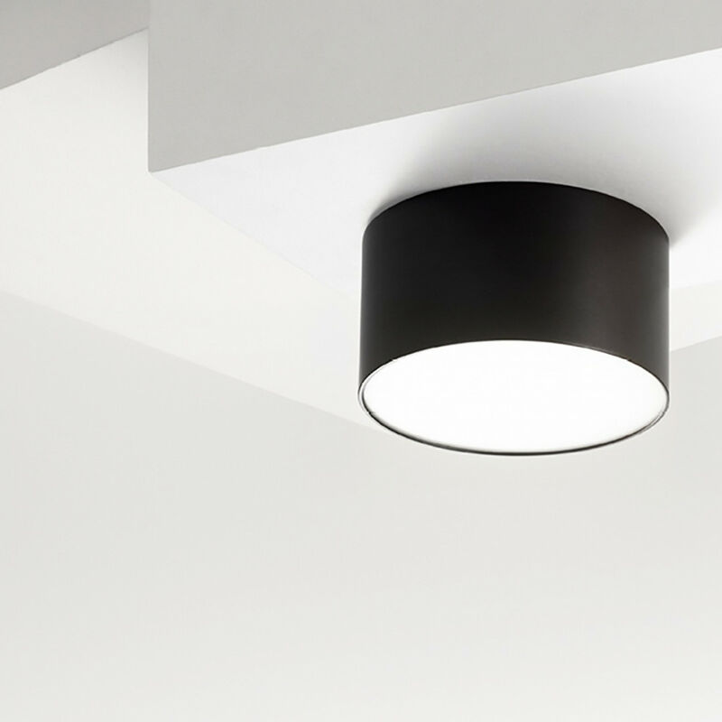 Image of G.e.a.luce - Plafoniera alluminio gea led cloe 65 gpl242n led lampada soffitto nero tonda moderna interno 12w 4000°k