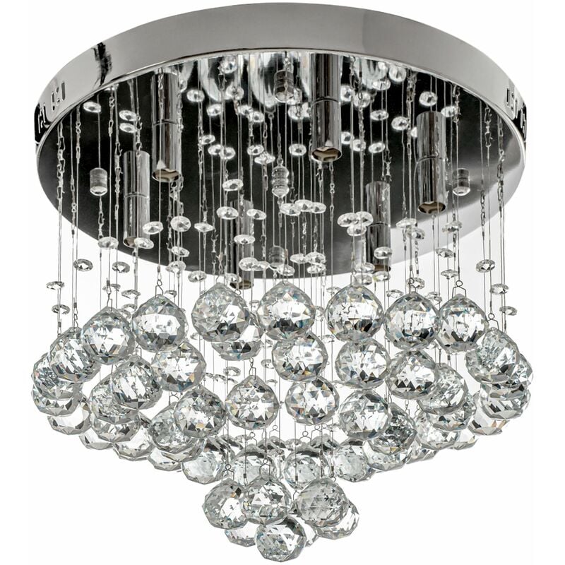 Image of Toolight - plafoniera APP786-6C cristallo cromo tondo 6-PUNTI luce G9 40X42CM - trasparente / cromo