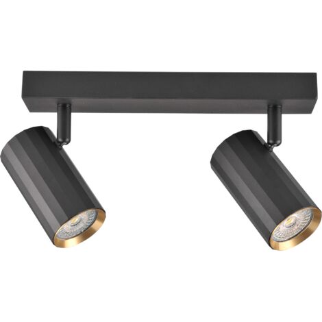 Plafoniera/applique 2 luci nero oro GU10 NICEA Polux