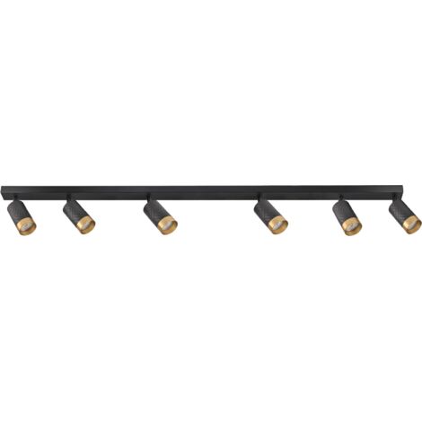 Plafoniera/Applique 6 luci nero-oro GU10 Arras Polux