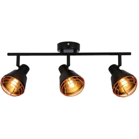 Plafoniera/Applique Candellux Neria 3xE14 nero rame 40W