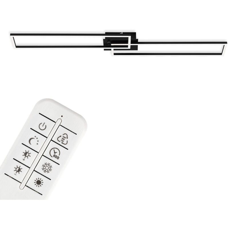 Briloner - frame Lampada da soffitto a led, telecomando, dimmerabile, controllo della temperatura del colore cct, orientabile, nero, 110 x 24,8 x 7,8