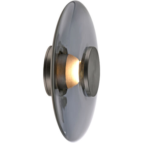 Plafoniera/Applique moderna grigia vetro fumo Ø22 LED11W Pure