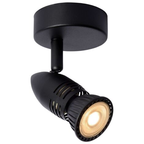 Plafoniera/Applique nera in metallo CARO 1xGU10 5W Lucide