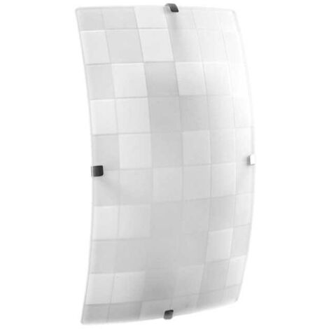 PLAFONIERA APPLIQUE RETTANGOLARE 30X18 CM CON DESIGN A QUADRI COLORE BIANCO
