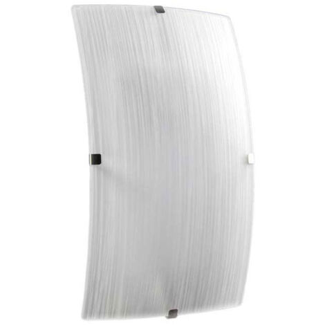 PLAFONIERA APPLIQUE RETTANGOLARE 30X18 CM CON DESIGN SATINATO COLORE BIANCO