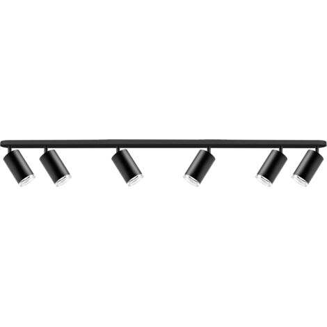 Plafoniera/Applique TURYN 6 luci nera GU10 IP44 orientabile