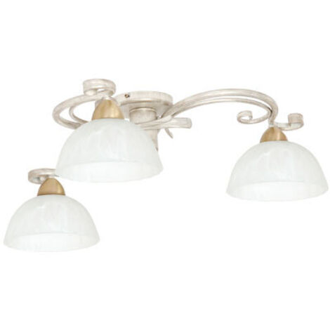 Plafoniera Aurora crema oro 3 luci in vetro E27 Luminex