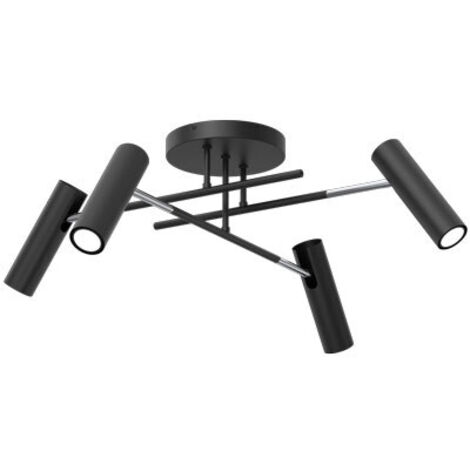 Plafoniera Axion Luminex nera/cromo metallo 4xGU10 8W