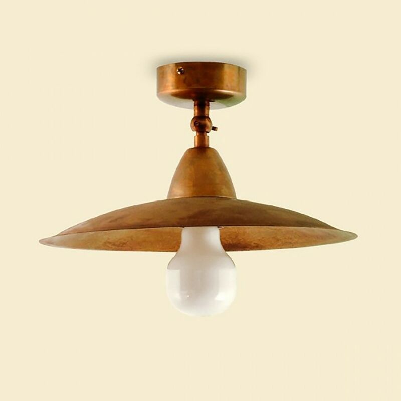 Image of Plafoniera rustica ottone lampadari bartalini elipla 25 lampada soffitto parete classica e27 led