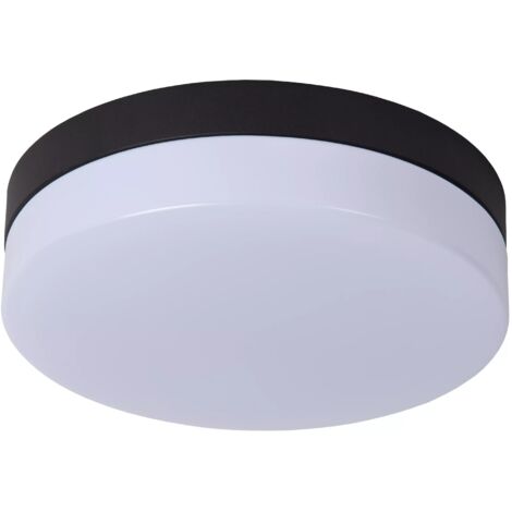 Plafoniera bagno LED Lucide Biskit tonda 23cm 12W nera