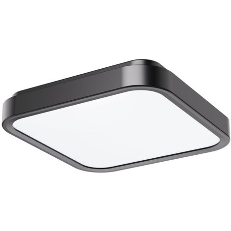 Plafoniera bagno quadrata 25cm nero/bianco IP44 LED 18W