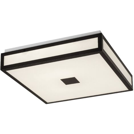 Plafoniera bagno retrò quadrata bianco/nero LED 18W Zoya