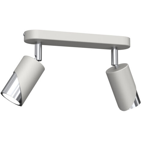 Plafoniera barra 2 spot orientabili grigio cromo GU10