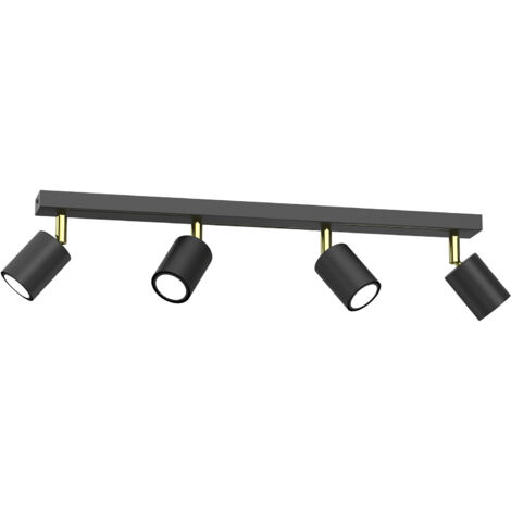 Plafoniera barra 4 spot nero-oro GU10 4x8W Striper