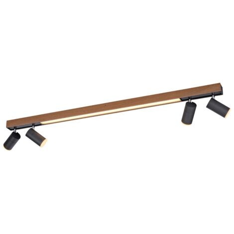 Plafoniera barra legno/nero 5 spot LED 25W Paul Neuhaus