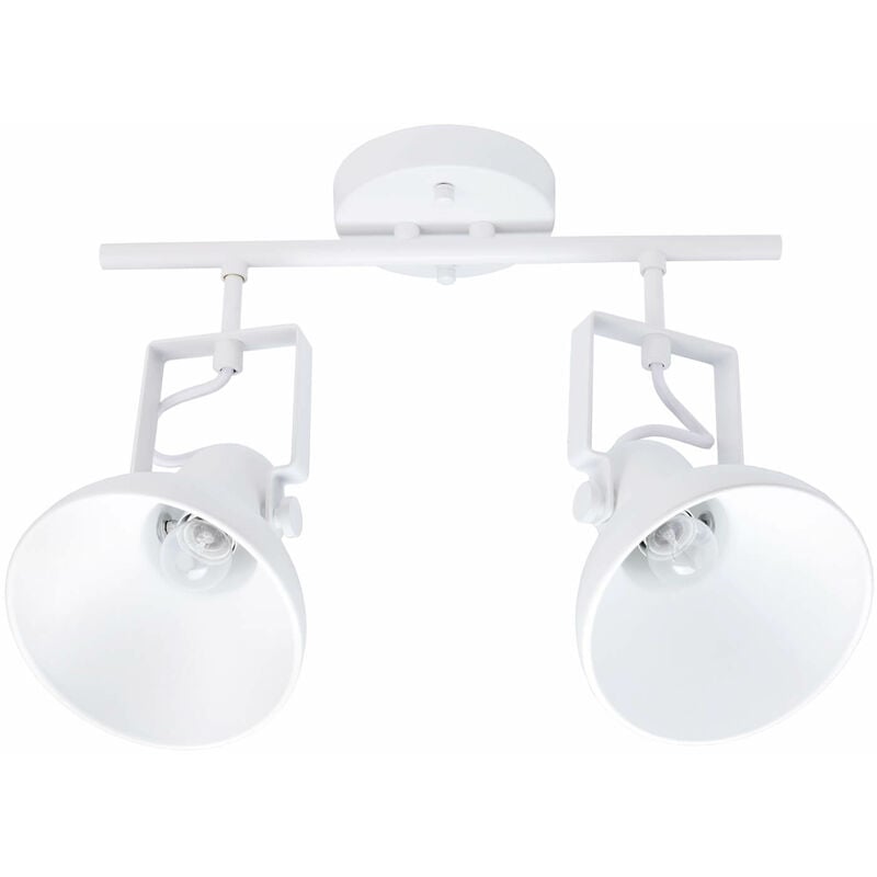Image of Lampada da soffitto per interni Faretto Spot a 2 Punti Luce color bianco design retrò 2xE14 regolabile ideale in salotto dallas - Bianco
