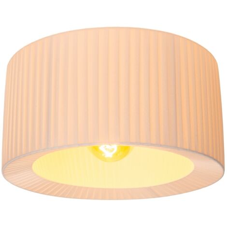 Plafoniera bianca rotonda 40cm tessuto E27 Lucide Fold