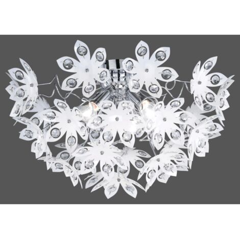 plafoniera "blowball" con fiori trasparenti ø 55 cm