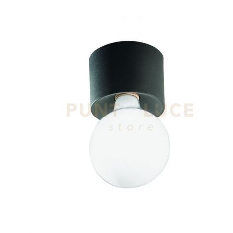 PLAFONIERA BOW 1 LUCE ATTACCO E27 NERO  LAMPADINA NON INCLUSA
